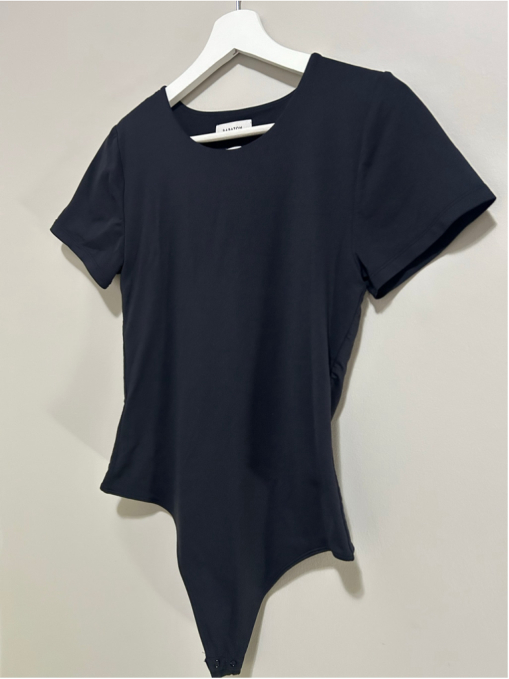 Women's Babaton Black Short Sleeve Bodysuit Size L - Picture 2 of 7